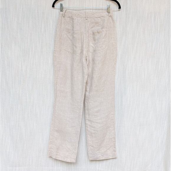 Reformation Freddie High-Rise Straight-Leg Natural 100% Linen Pants, size 2 - Picture 3 of 9